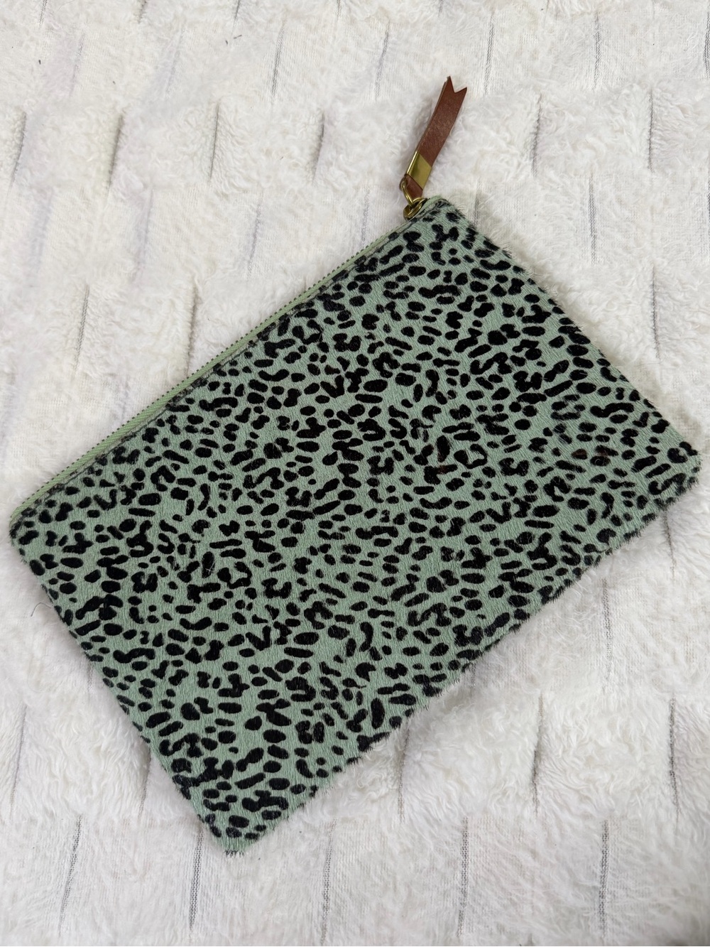 NWT Madewell Calf Hair Zip Pouch